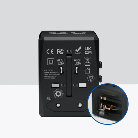 Incarcator Techsuit Travel Adapter (HHT904-W2), PD20W, 2 x USB, 2 xType-C, EU, UK, AUS, US, Alb