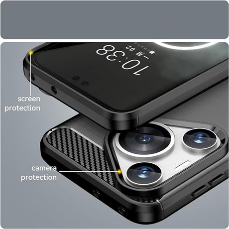 Husa de protectie Techsuit Carbon Silicone compatibil cu Huawei Pura 70, Albastru