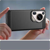 Husa de protectie Techsuit Carbon Silicone compatibil cu Huawei Pura 70 Ultra, Negru