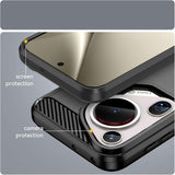 Husa de protectie Techsuit Carbon Silicone compatibil cu Huawei Pura 70 Ultra, Negru