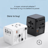 Incarcator Techsuit Travel Adapter (HHT906), PD65W, 2 x USB, 3 x Type-C, EU, UK, AUS, US, Negru