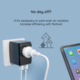 Incarcator Techsuit Travel Adapter (HHT906), PD65W, 2 x USB, 3 x Type-C, EU, UK, AUS, US, Negru