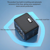 Incarcator Techsuit Travel Adapter (HHT905), PD45W, 2 x USB, 3 x Type-C, EU, UK, AUS, US, Negru