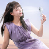 Techsuit Mini Portable Hand Fan (CT-110), with LED Digital Display, USB Rechargeable, High Speed, Roz
