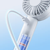 Techsuit Mini Portable Hand Fan (CT-110), with LED Digital Display, USB Rechargeable, High Speed, Alb