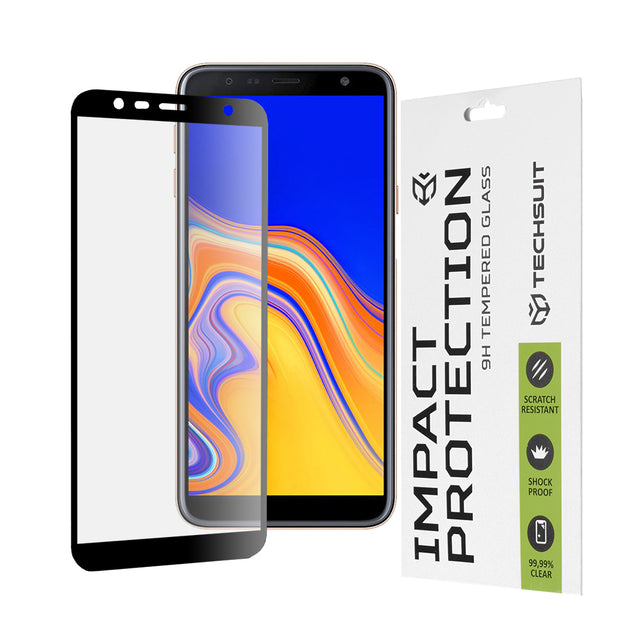 Folie de protectie Techsuit 111D Full Cover / Full Glue Glass compatibil cu Samsung Galaxy J4 Plus / J6 Plus, Negru
