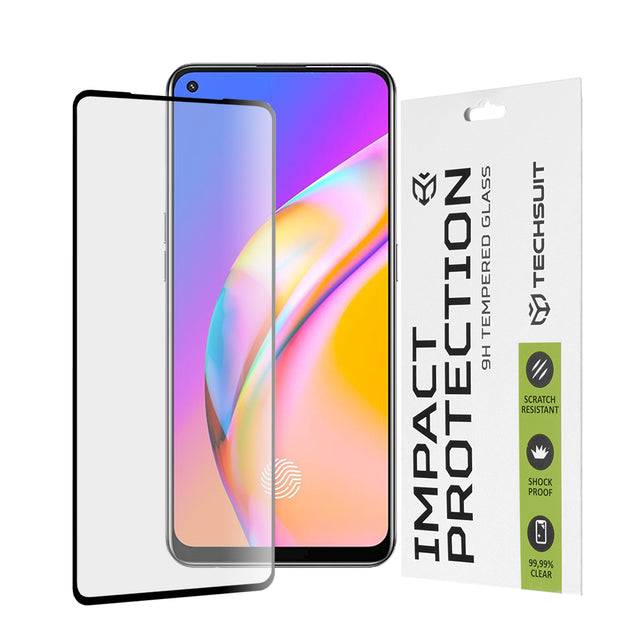 Folie de protectie Techsuit 111D Full Cover/Full Glue Glass -Oppo A74 4G/A94/A95/Find X5 Lite/Reno5 Lite/Z/Reno7 5G/Realme 9 4G/9 Pro+ compatibil cu Black