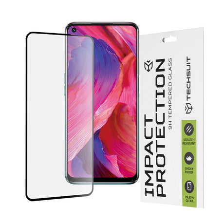 Folie de protectie Techsuit 111D Full Cover / Full Glue Glass compatibil cu Oppo A54 5G / A74 5G / OnePlus Nord N200 5G, Negru