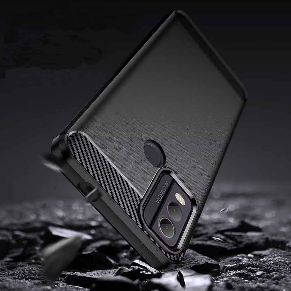 Husa de protectie Techsuit Carbon Silicone compatibil cu Nokia C22, Negru