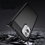 Husa de protectie Techsuit Carbon Silicone compatibil cu Nokia X30, Negru