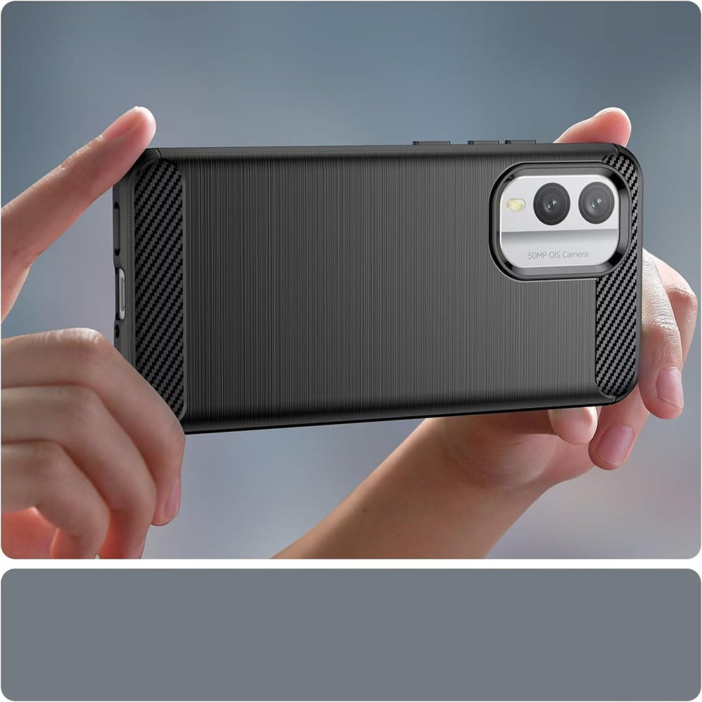 Husa de protectie Techsuit Carbon Silicone compatibil cu Nokia X30, Negru