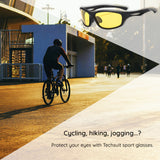 Techsuit Bike Glasses (9309), for Cycling and Sport Outdoor Activities, Polarized, PC Frame, Unisex, Negru / Gray