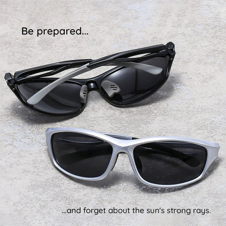 Techsuit Bike Glasses (9309), for Cycling and Sport Outdoor Activities, Polarized, PC Frame, Unisex, Negru / Gray