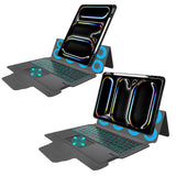 Husa de protectie tableta Techsuit KeyTab Pro + Screen Protector (with RGB Wireless Keyboard/Stylus Pen Holder) compatibil cu iPad Pro 13 (2024) / iPad Pro 13 (2025) - Black