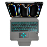 Husa de protectie tableta Techsuit KeyTab Pro + Screen Protector (with RGB Wireless Keyboard/Stylus Pen Holder) compatibil cu iPad Pro 13 (2024) / iPad Pro 13 (2025) - Black