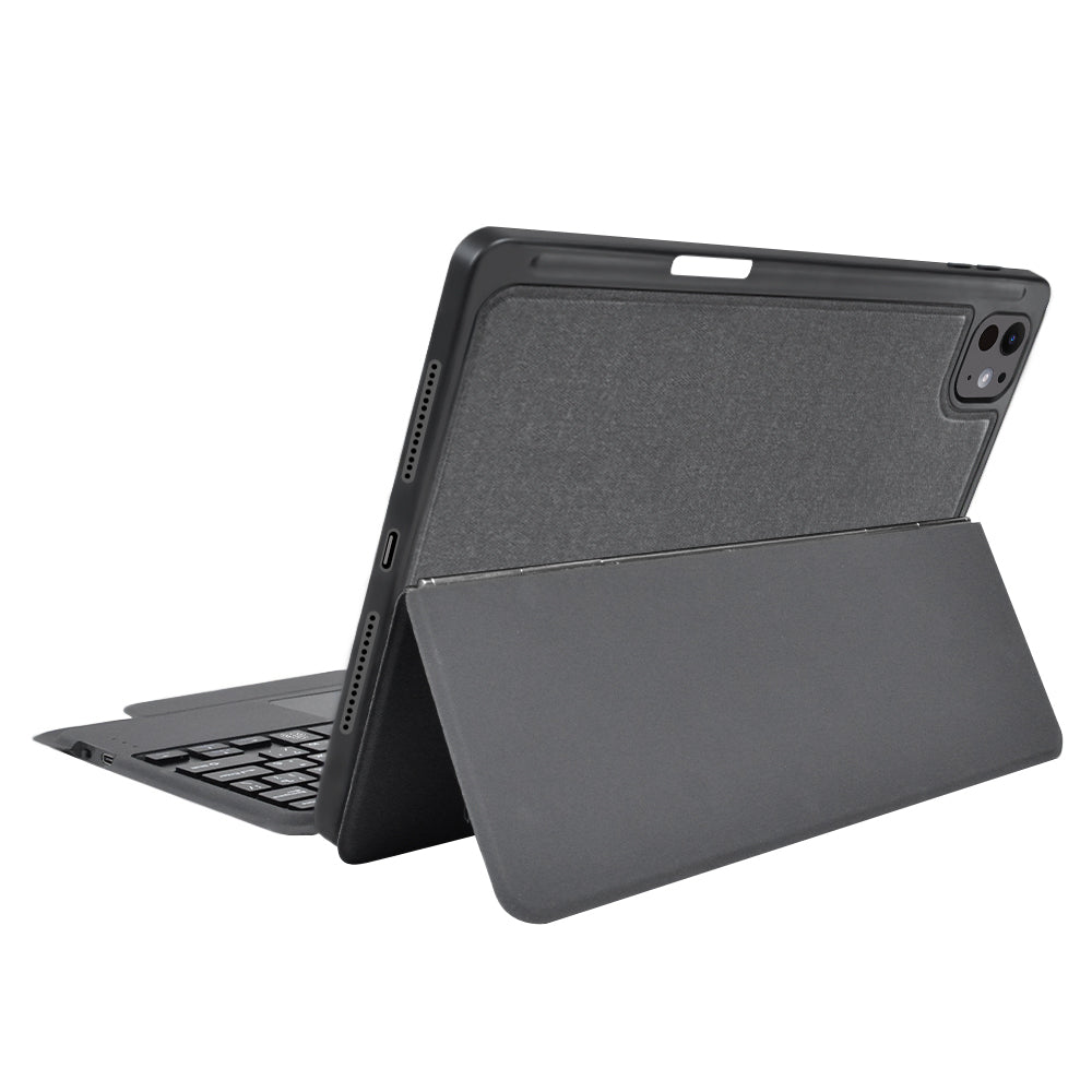 Husa de protectie tableta Techsuit KeyTab Pro + Screen Protector (with RGB Wireless Keyboard/Stylus Pen Holder) compatibil cu iPad Pro 11 (2024) / iPad Pro 11 (2025) - Black