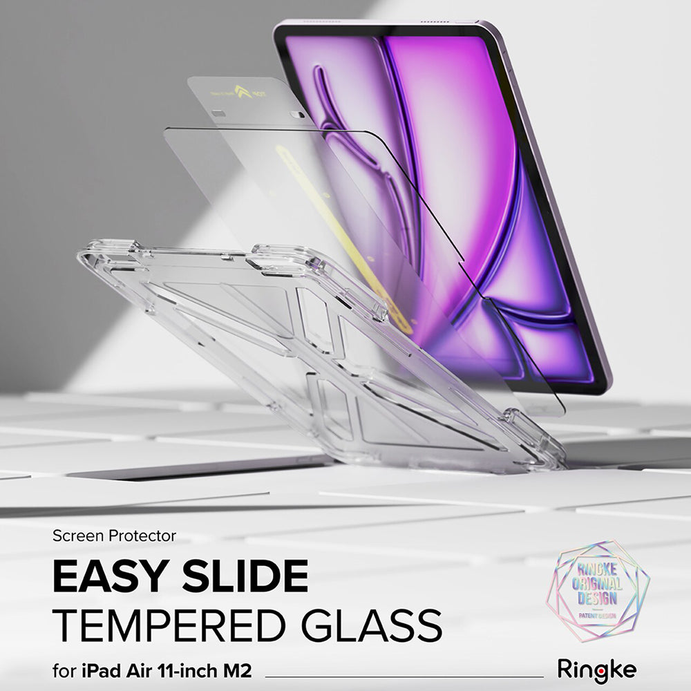 Husa de protectie tableta Ringke Easy Slide Tempered Glass compatibil cu iPad Air 11 (2024) / Air 11 (2025) / Air 11 (2026), Transparent
