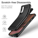Husa de protectie Techsuit Carbon Silicone compatibil cu OnePlus Nord 2 5G, Negru