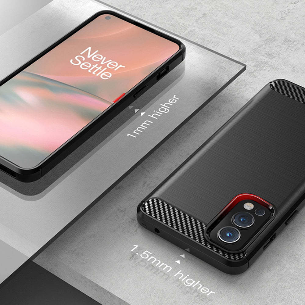 Husa de protectie Techsuit Carbon Silicone compatibil cu OnePlus Nord 2 5G, Negru