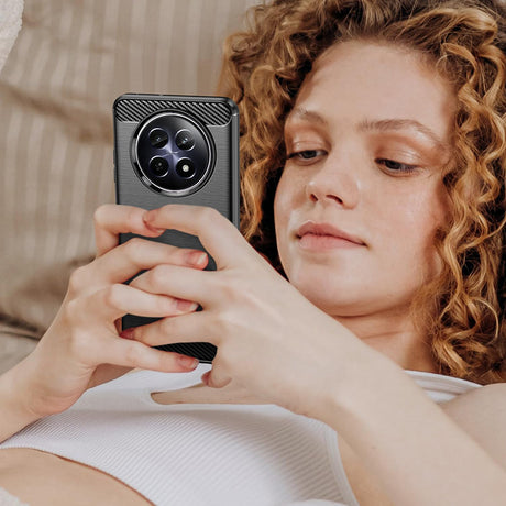 Husa de protectie Techsuit Carbon Silicone compatibil cu Realme 12 / 12x, Albastru