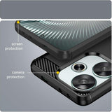 Husa de protectie Techsuit Carbon Silicone compatibil cu Xiaomi Poco F6, Negru