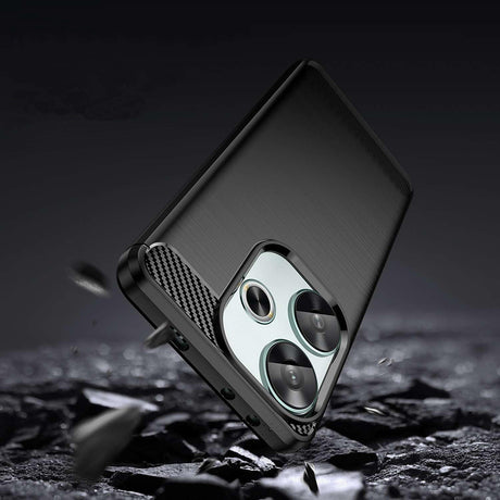 Husa de protectie Techsuit Carbon Silicone compatibil cu Xiaomi Poco F6, Negru