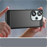 Husa de protectie Techsuit Carbon Silicone compatibil cu Xiaomi Poco F6, Negru