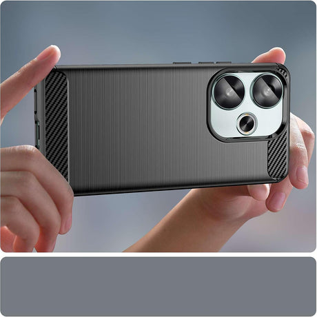 Husa de protectie Techsuit Carbon Silicone compatibil cu Xiaomi Poco F6, Negru