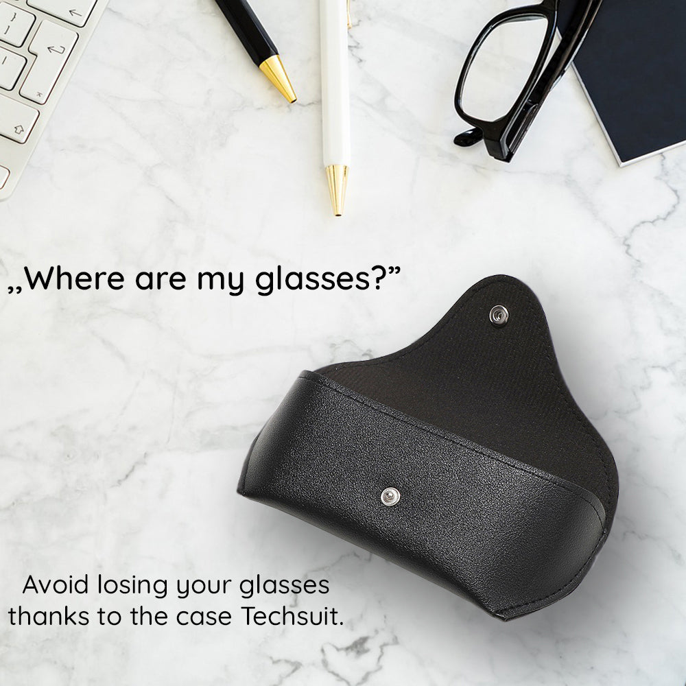Techsuit Glasses Case (ETPU2), Eco Leather, 167 x 70 x 40mm, Maro