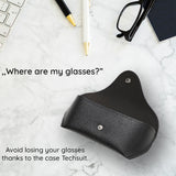 Techsuit Glasses Case (ETPU2), Eco Leather, 167 x 70 x 40mm, Maro