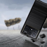 Husa de protectie Techsuit Carbon Silicone compatibil cu Xiaomi Poco F6 Pro, Negru