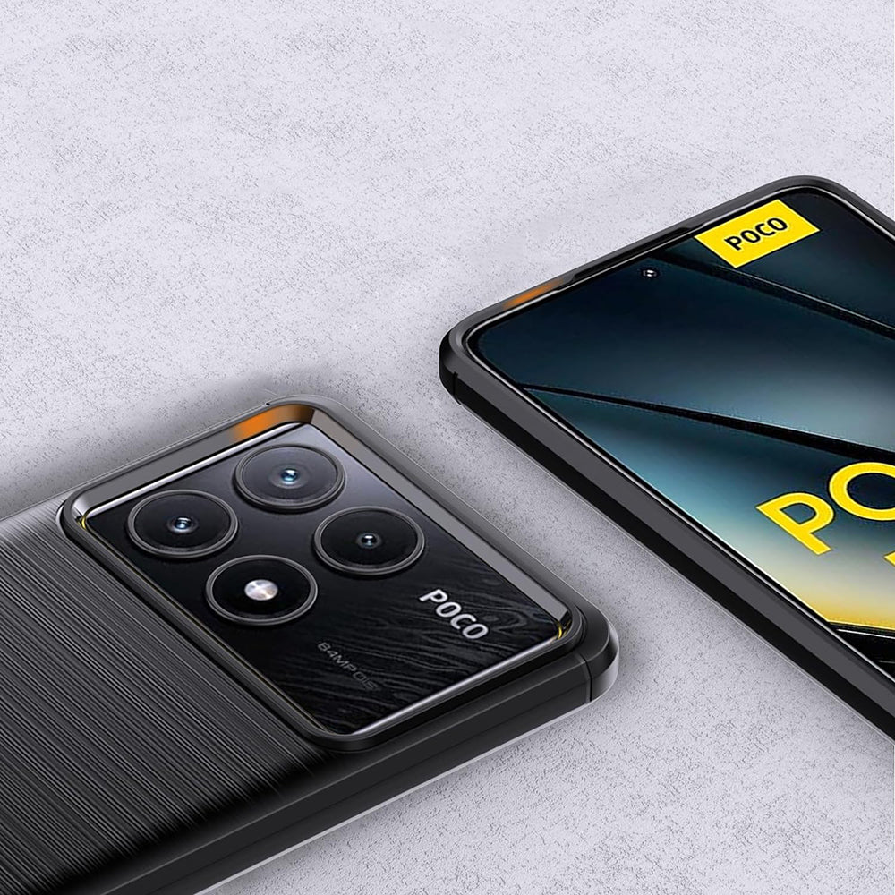Husa de protectie Techsuit Carbon Silicone compatibil cu Xiaomi Poco F6 Pro, Negru