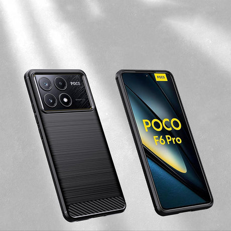 Husa de protectie Techsuit Carbon Silicone compatibil cu Xiaomi Poco F6 Pro, Negru
