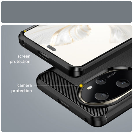 Husa de protectie Techsuit Carbon Silicone compatibil cu Honor 200, Negru