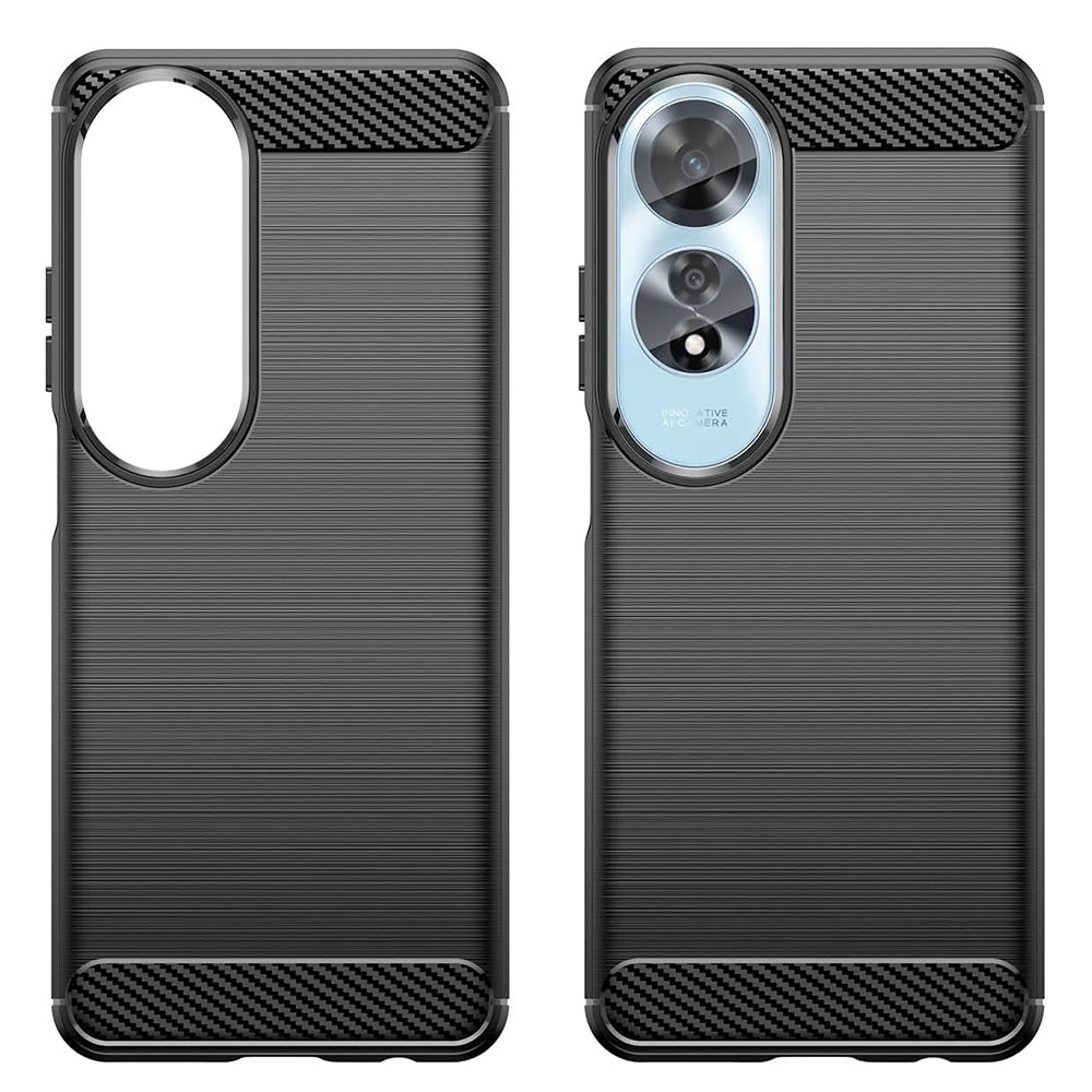 Husa de protectie Techsuit Carbon Silicone compatibil cu Oppo A60 4G, Negru