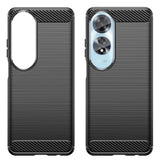 Husa de protectie Techsuit Carbon Silicone compatibil cu Oppo A60 4G, Negru