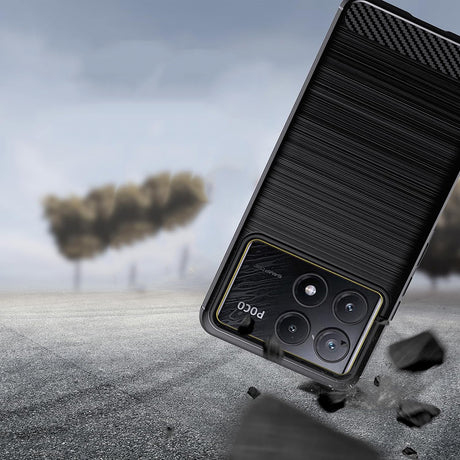 Husa de protectie Techsuit Carbon Silicone compatibil cu Xiaomi Poco F6 Pro, Albastru