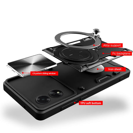 Husa de protectie Techsuit CamGuard Pro compatibil cu Oppo A60 4G, Rosu