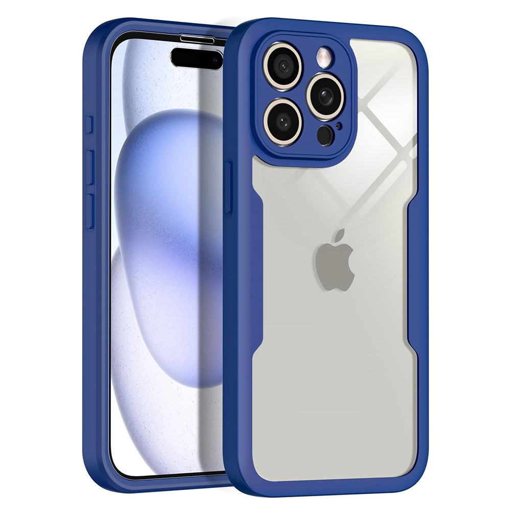 Folie de protectie Techsuit ColorVerse 360 Series + compatibil cu iPhone 15 Pro Max, Albastru