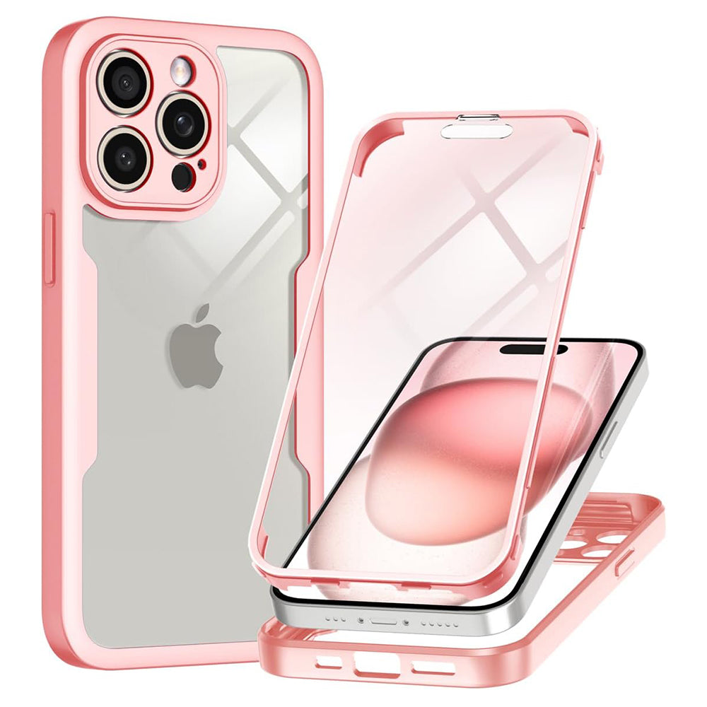 Folie de protectie Techsuit ColorVerse 360 Series + compatibil cu iPhone 15 Pro Max, Roz