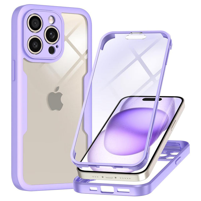 Folie de protectie Techsuit ColorVerse 360 Series + compatibil cu iPhone 15 Pro, Mov
