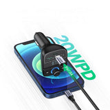 Gadget Ugreen FM Modulator with Car Charger CD229 (80910), 2x USB-A, 1xType-C, TF Card Slot with LED Display, 31.5W, Negru