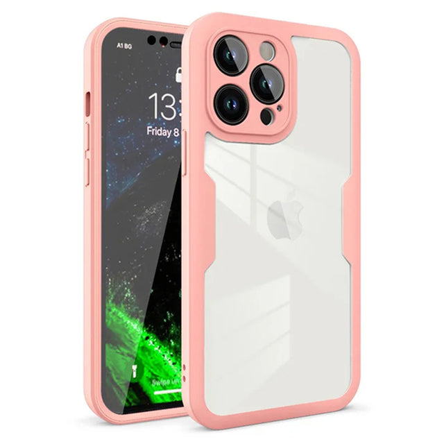 Folie de protectie Techsuit ColorVerse 360 Series + compatibil cu iPhone 12 Pro, Roz