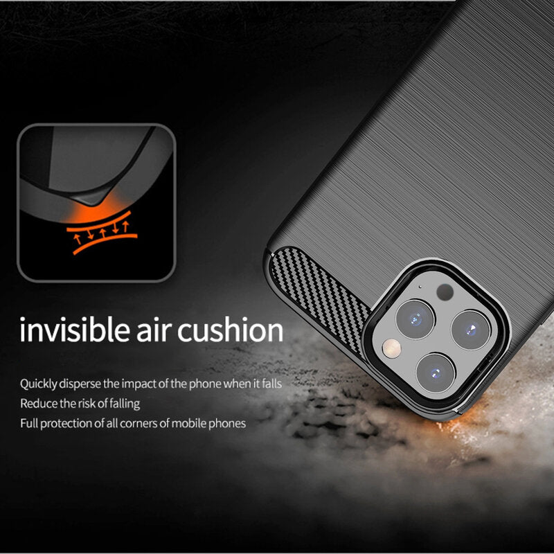 Husa de protectie Techsuit Carbon Silicone compatibil cu iPhone 13 Pro, Negru