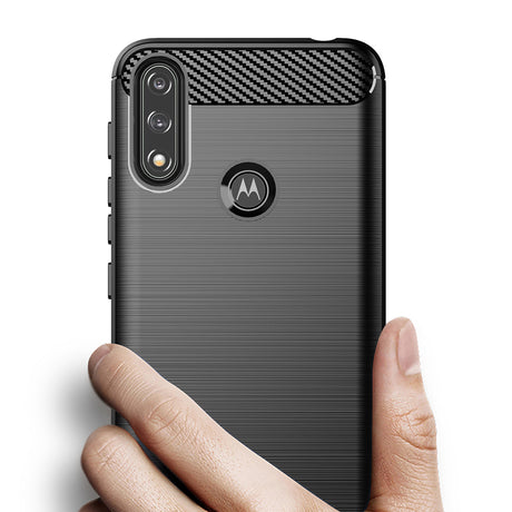 Husa de protectie Techsuit Carbon Silicone compatibil cu Motorola Moto E7 Power / Moto E7i Power, Negru