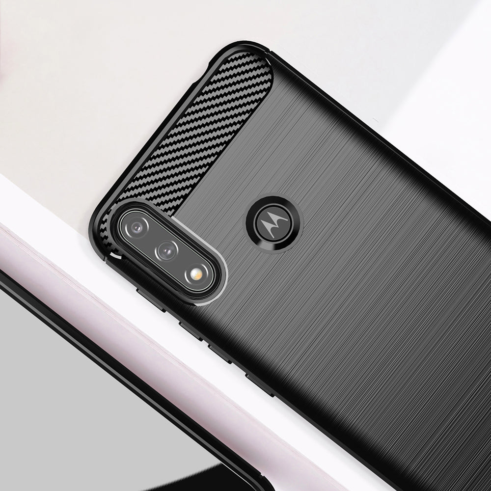 Husa de protectie Techsuit Carbon Silicone compatibil cu Motorola Moto E7 Power / Moto E7i Power, Negru
