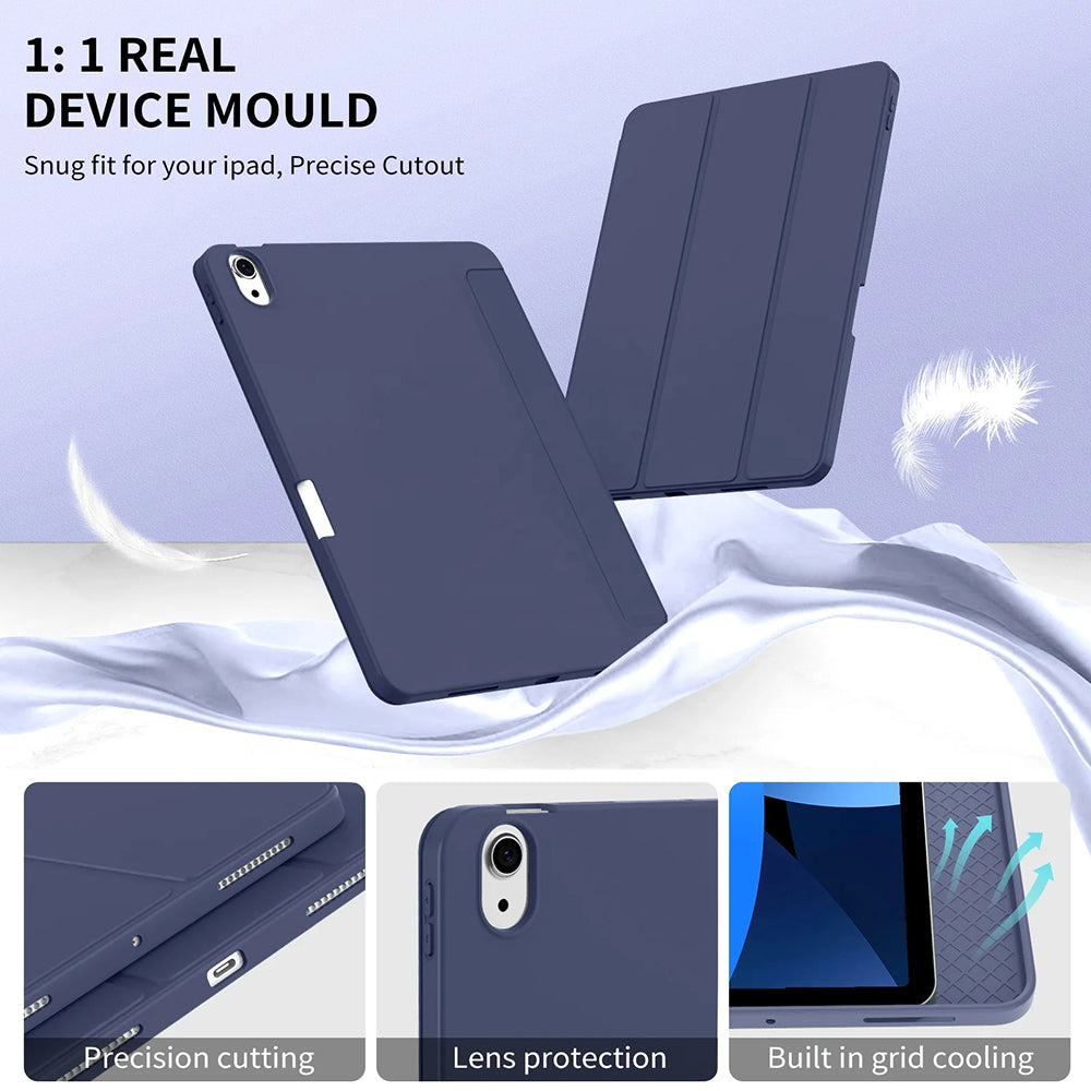 Husa de protectie tableta Techsuit Flex Trifold (with Pencil Holder) compatibil cu iPad Air 11 (2024) / Air 11 (2025) / Air 11 (2026), Albastru Cer