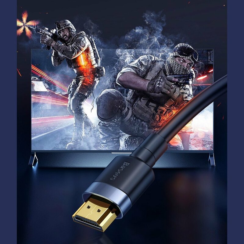 Adaptor Baseus Video Cable Cafule (CADKLF-E01), HDMI to HDMI, 4K, 60Hz, 18Gbps, 1m, Negru
