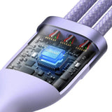Cablu Baseus Flash Series 2 (CASS030005), Fast Charge, USB to Type-C, Lightning, Micro-USB, 100W, 1.2 m, Mov