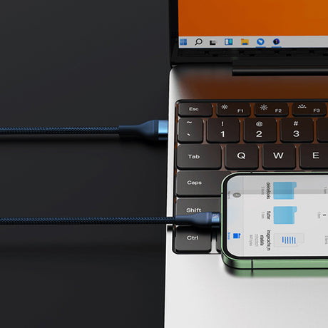 Cablu Baseus Flash Series 2 (CASS040003), Fast Charge, USB to Type-C, Lightning, Micro-USB, 66W, 1.2 m, Albastru